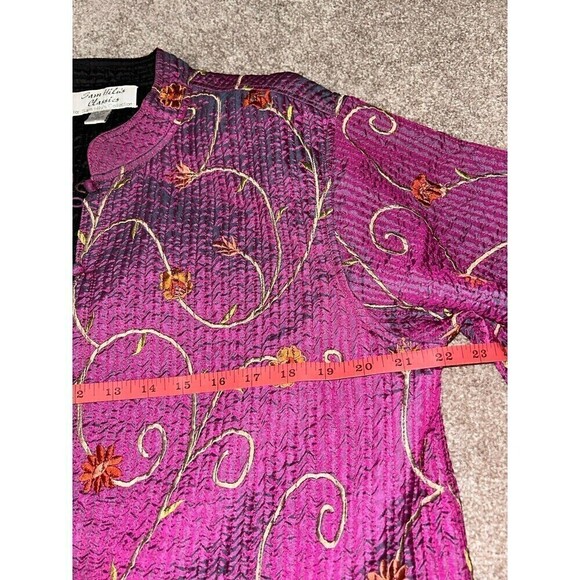 Sam Hilo Purple Pink Embroidered Jacket Reversible Large - Picture 3 of 7